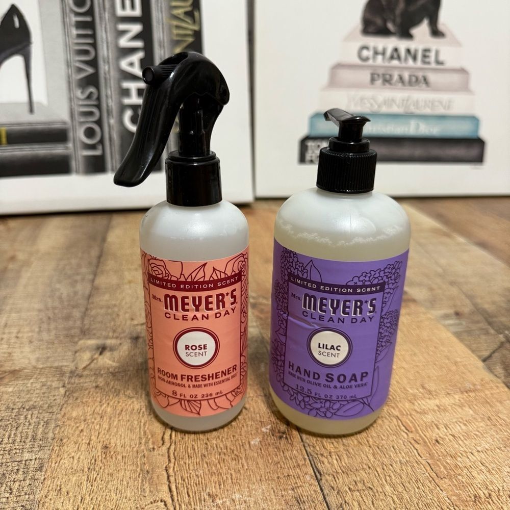 meyers limited edition scent bundle Lilac soap & Rose room freshener